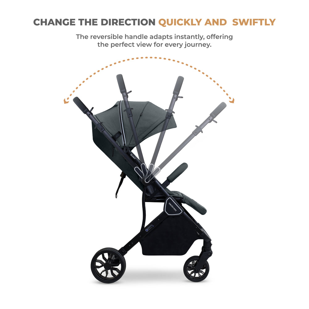 Neobreez Quint Reversible Handle Compact Travel Stroller Dark Grey