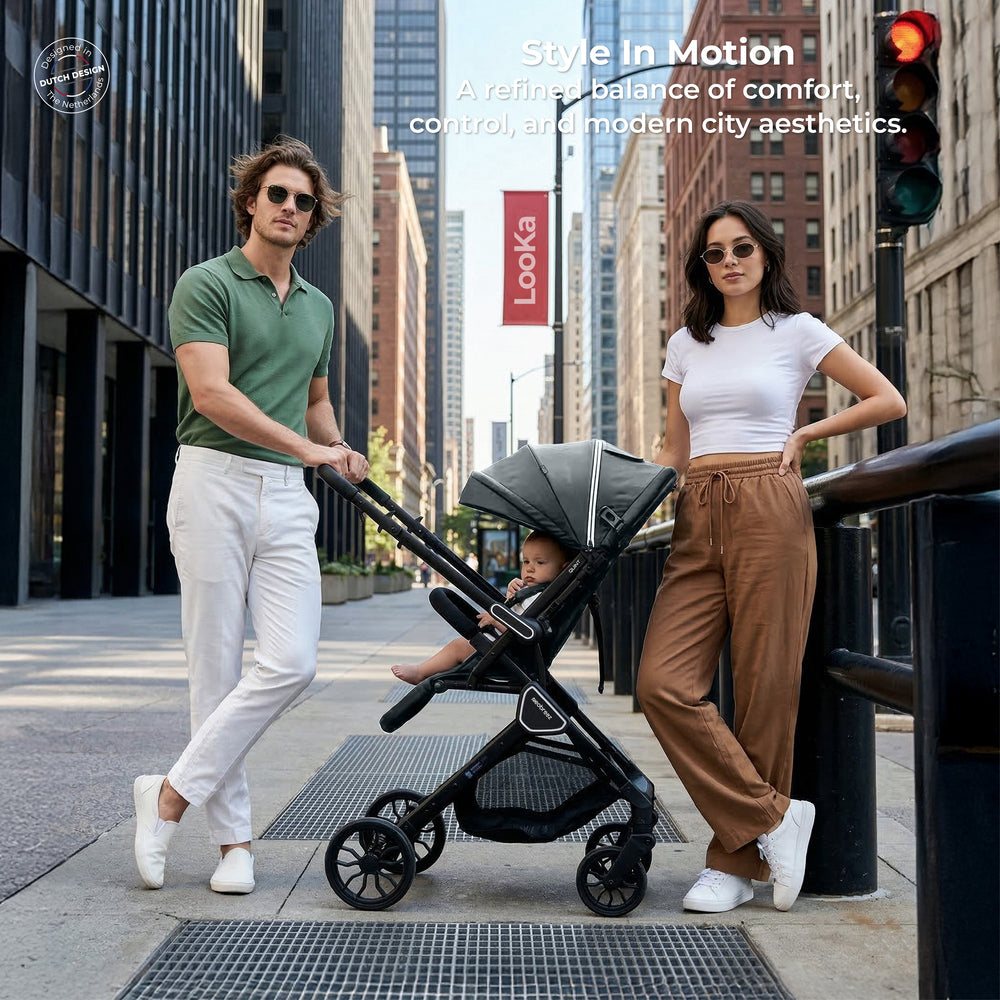 Neobreez Quint Reversible Handle Compact Travel Stroller Dark Grey