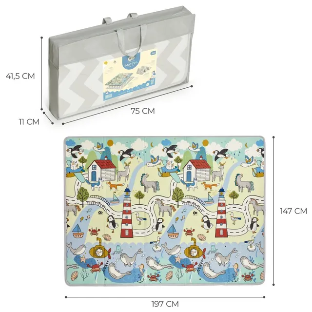 Kinderkraft Reversible Baby Play And Learn Foldable Mat Kinderkraft Yallatoys