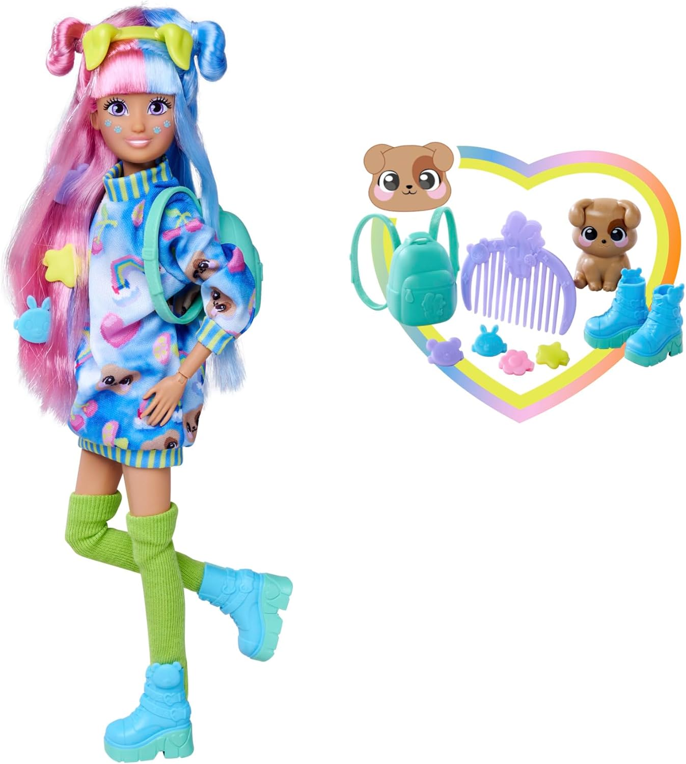 Kawaii Hi Mia Long Hair Fashion Doll with Dog and Accessories Kawaii Hi Yallatoys