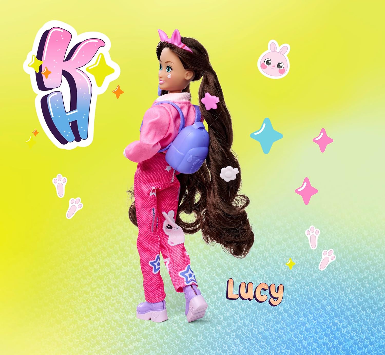 Kawaii Hi Lucy Long Hair Fashion Doll with Rabbit and Accessories Kawaii Hi Yallatoys
