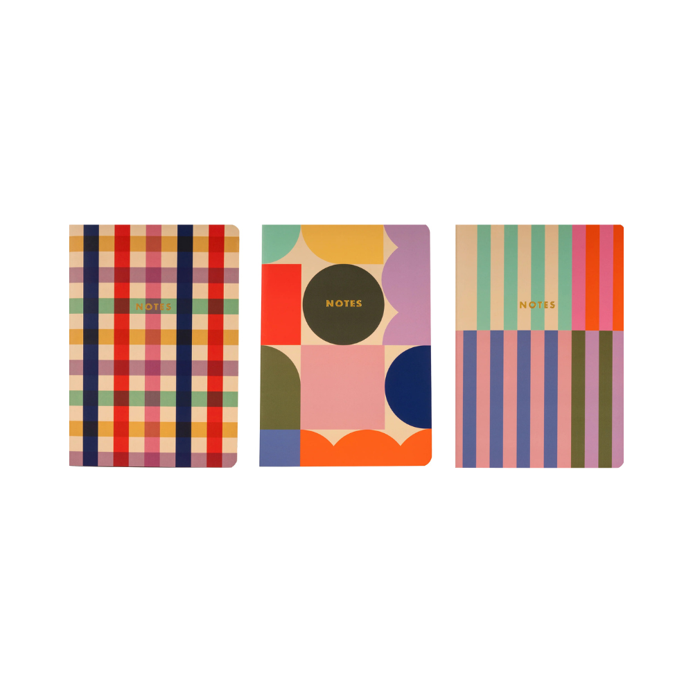 Kikkerland Set of 3 A5 Notebooks Kikkerland Yallatoys