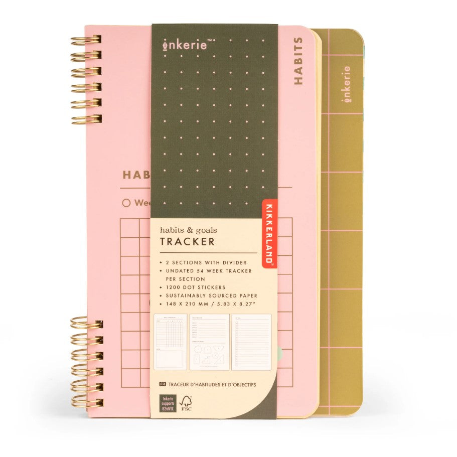 Kikkerland Habit & Goals Tracker Notebook Assorted Kikkerland Yallatoys