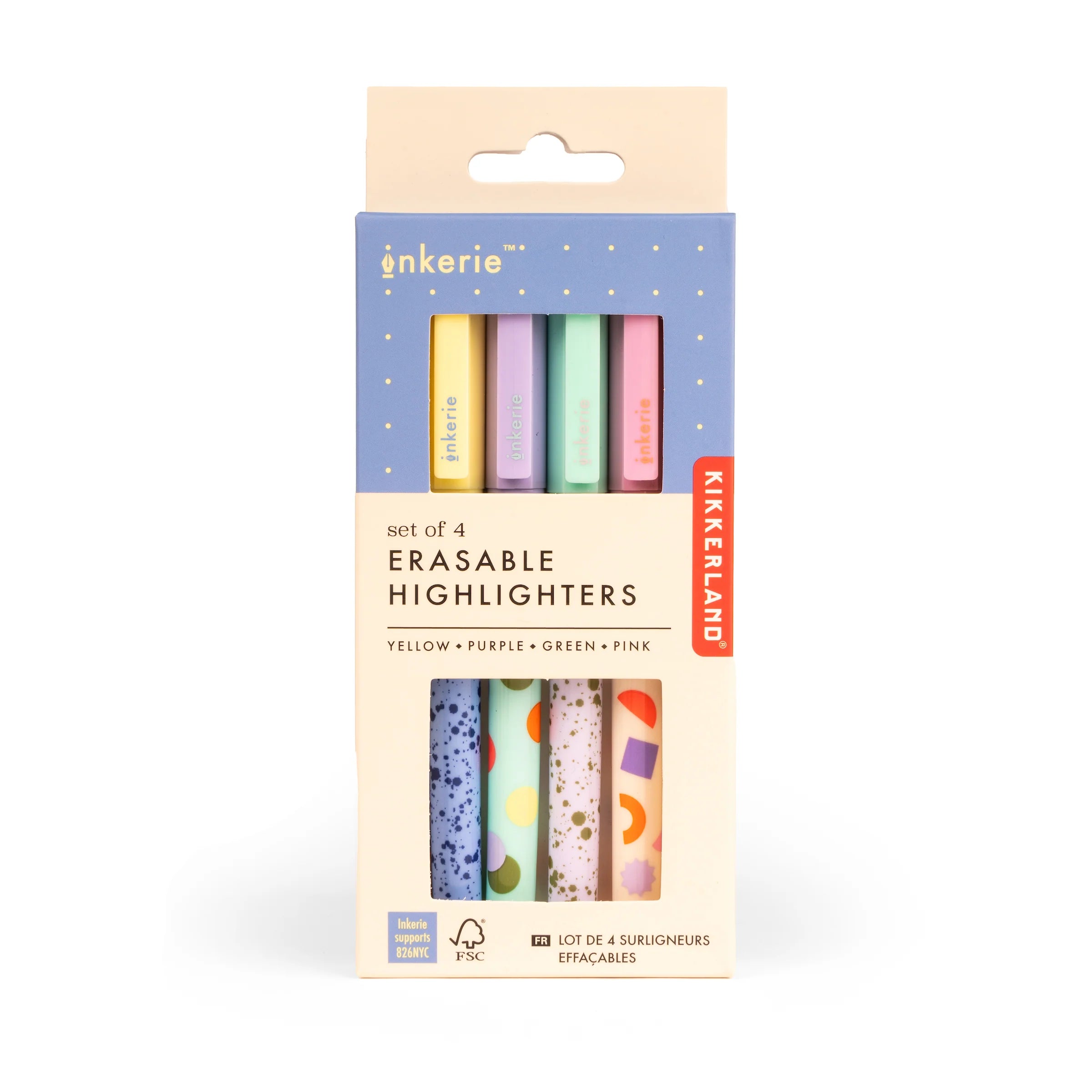 Kikkerland Set of 4 Erasable Highlighters Kikkerland Yallatoys
