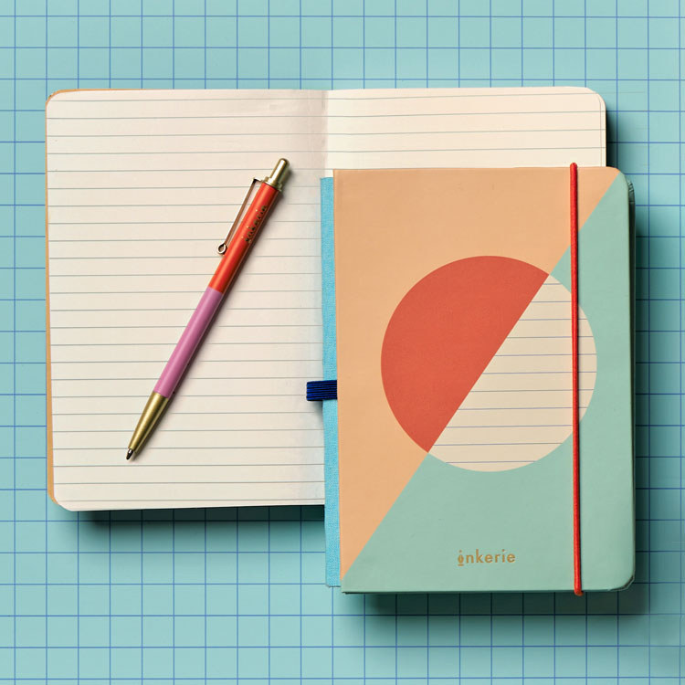 Kikkerland Inkerie Lined Mini Notebook & Pen Kikkerland Yallatoys