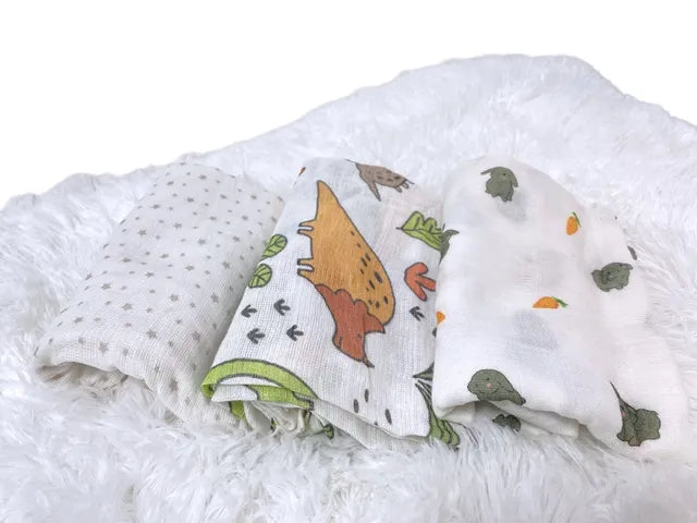Kinder Valley Muslin Blanket Set Pack of 3  Bunny Dino and Star Kinder Valley Yallatoys