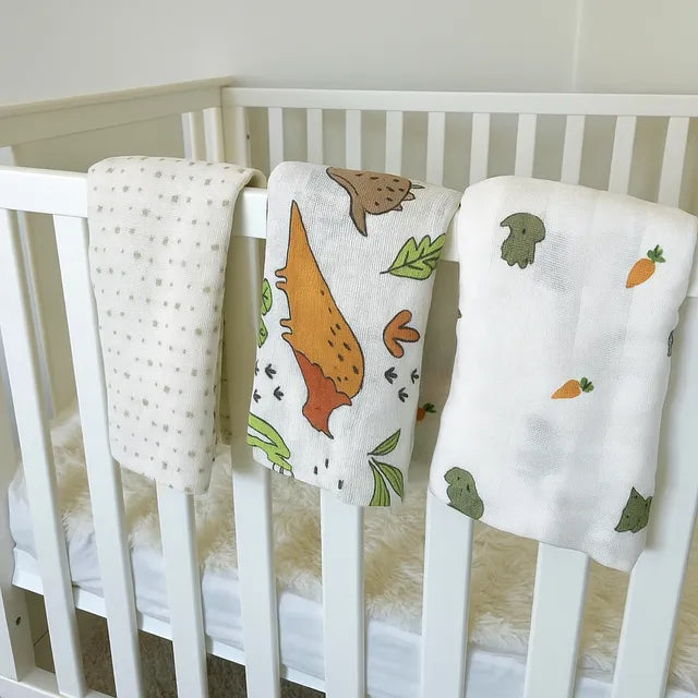 Kinder Valley Muslin Blanket Set Pack of 3  Bunny Dino and Star Kinder Valley Yallatoys