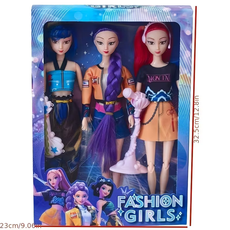 K-Pop Articulated Doll Set with Musical Instrument