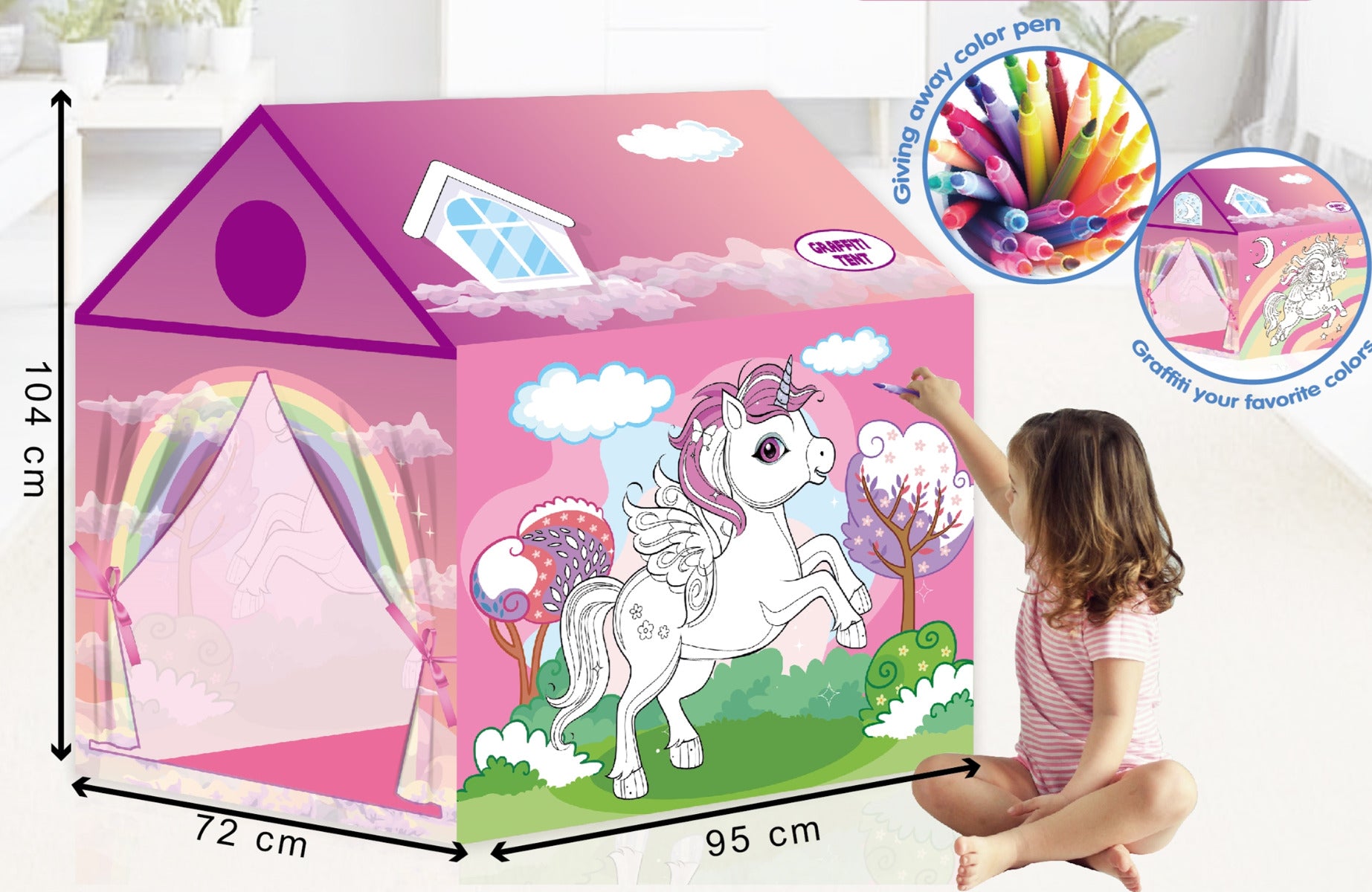 Kids DIY Colorable Play Tent