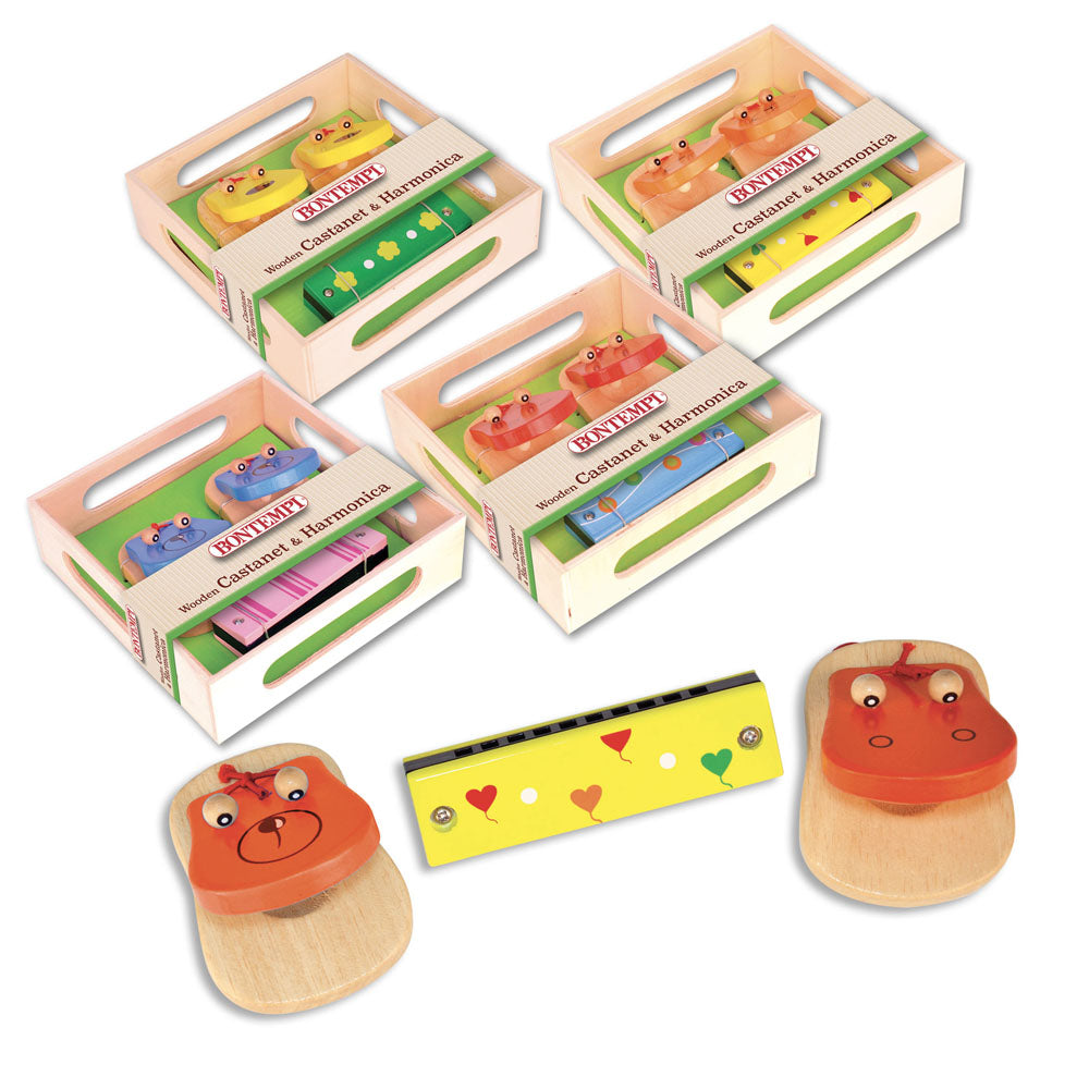 Kids Wooden Percussion Castanets Toy
