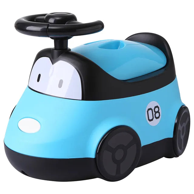 Little Angel Baby Potty Car Design Training Seat With Steering- Blue Little Angel Yallatoys