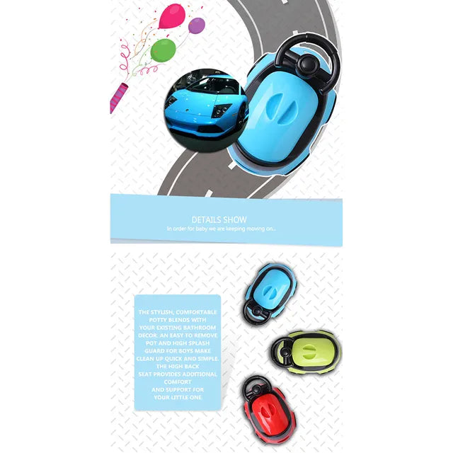 Little Angel Baby Potty Car Design Training Seat With Steering- Blue Little Angel Yallatoys
