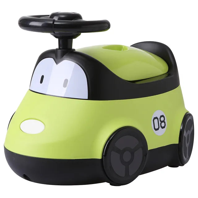 Little Angel Baby Potty Car Design Training Seat With Steering- Green Little Angel Yallatoys