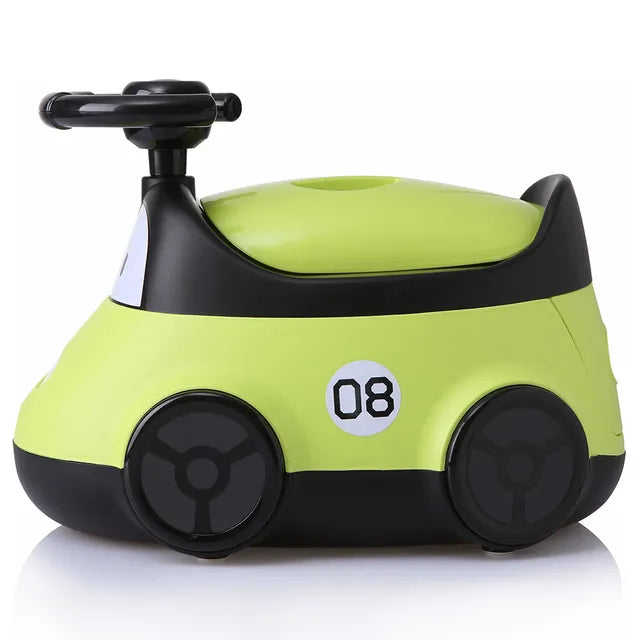 Little Angel Baby Potty Car Design Training Seat With Steering- Green Little Angel Yallatoys