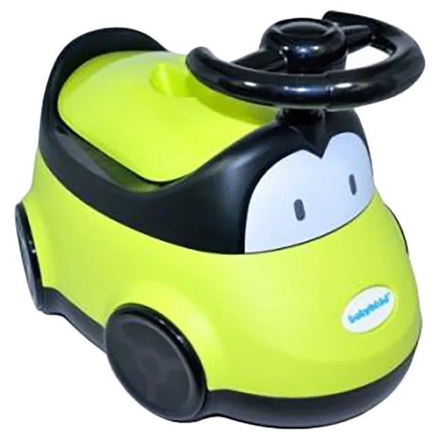 Little Angel Baby Potty Car Design Training Seat With Steering- Green Little Angel Yallatoys