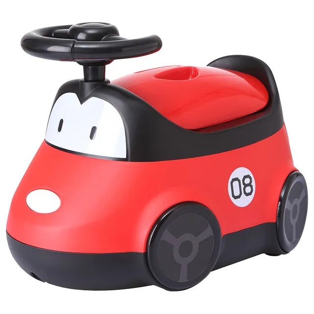 Little Angel Baby Potty Car Design Training Seat With Steering- Red Little Angel Yallatoys