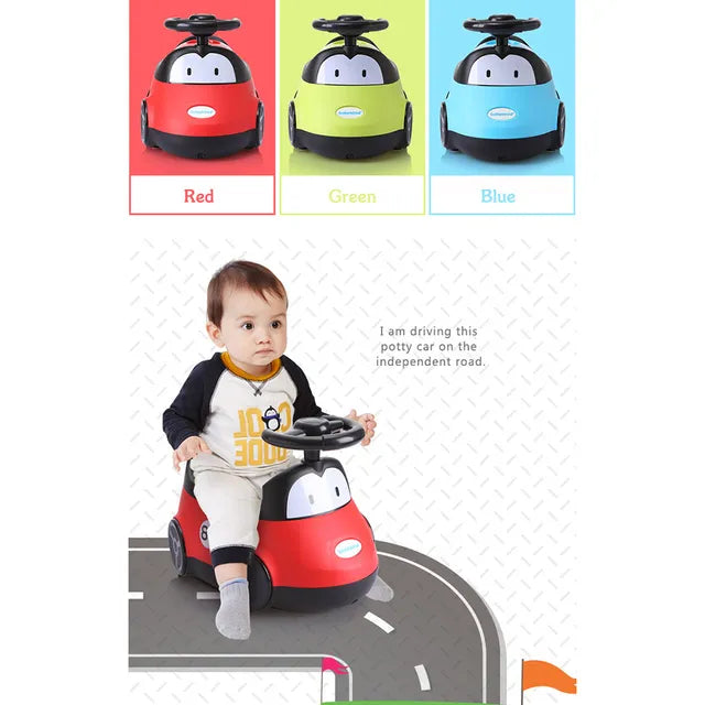 Little Angel Baby Potty Car Design Training Seat With Steering- Red Little Angel Yallatoys
