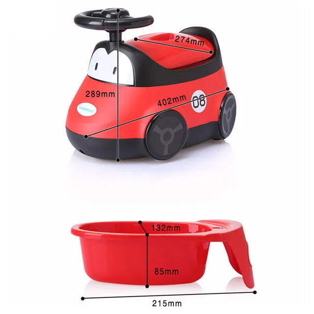 Little Angel Baby Potty Car Design Training Seat With Steering- Red Little Angel Yallatoys