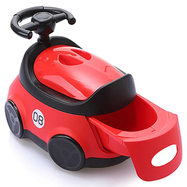 Little Angel Baby Potty Car Design Training Seat With Steering- Red Little Angel Yallatoys