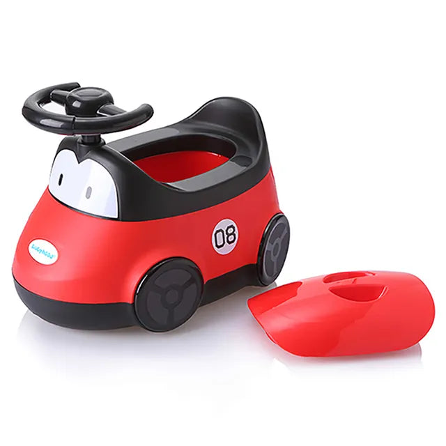 Little Angel Baby Potty Car Design Training Seat With Steering- Red Little Angel Yallatoys
