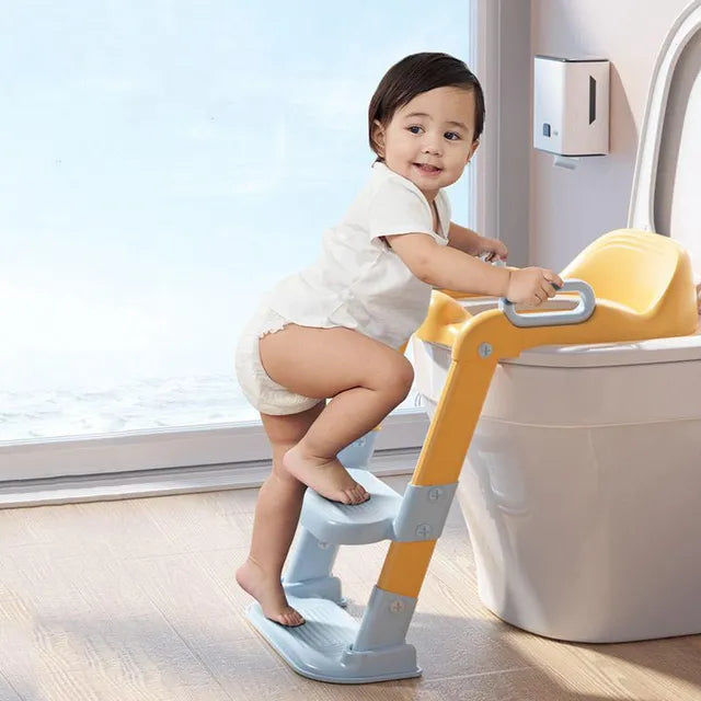 Little Angel Baby Potty Trainer Foldable Step Stool Blue Little Angel Yallatoys