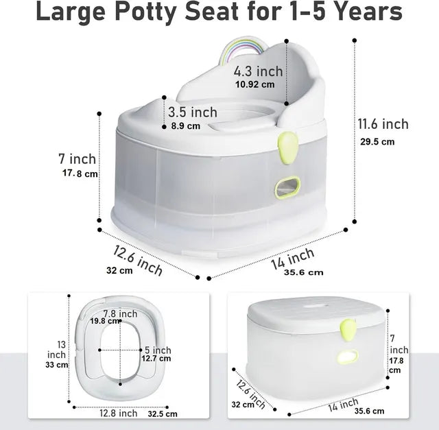 Little Angel - Baby Potty Training Seat With Backrest- Grey Little Angel Yallatoys