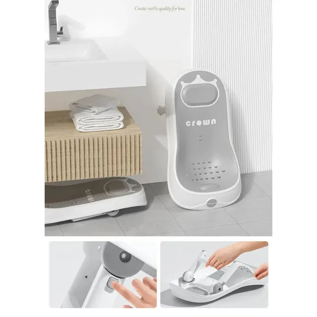 Little Angel Baby Bath Seat Support For Newborn Non Slip- Grey Little Angel Yallatoys