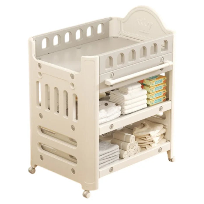 Little Angel Baby Diaper Changing Table With Wheels and Storage Drawers Grey Little Angel Yallatoys