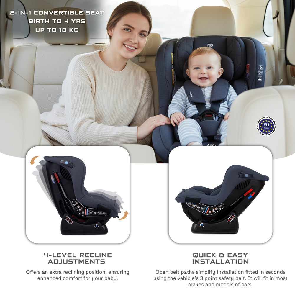 Neobreez Nestii 2 In 1 Convertible Baby Infant Car Seat Grey Neobreez Yallatoys