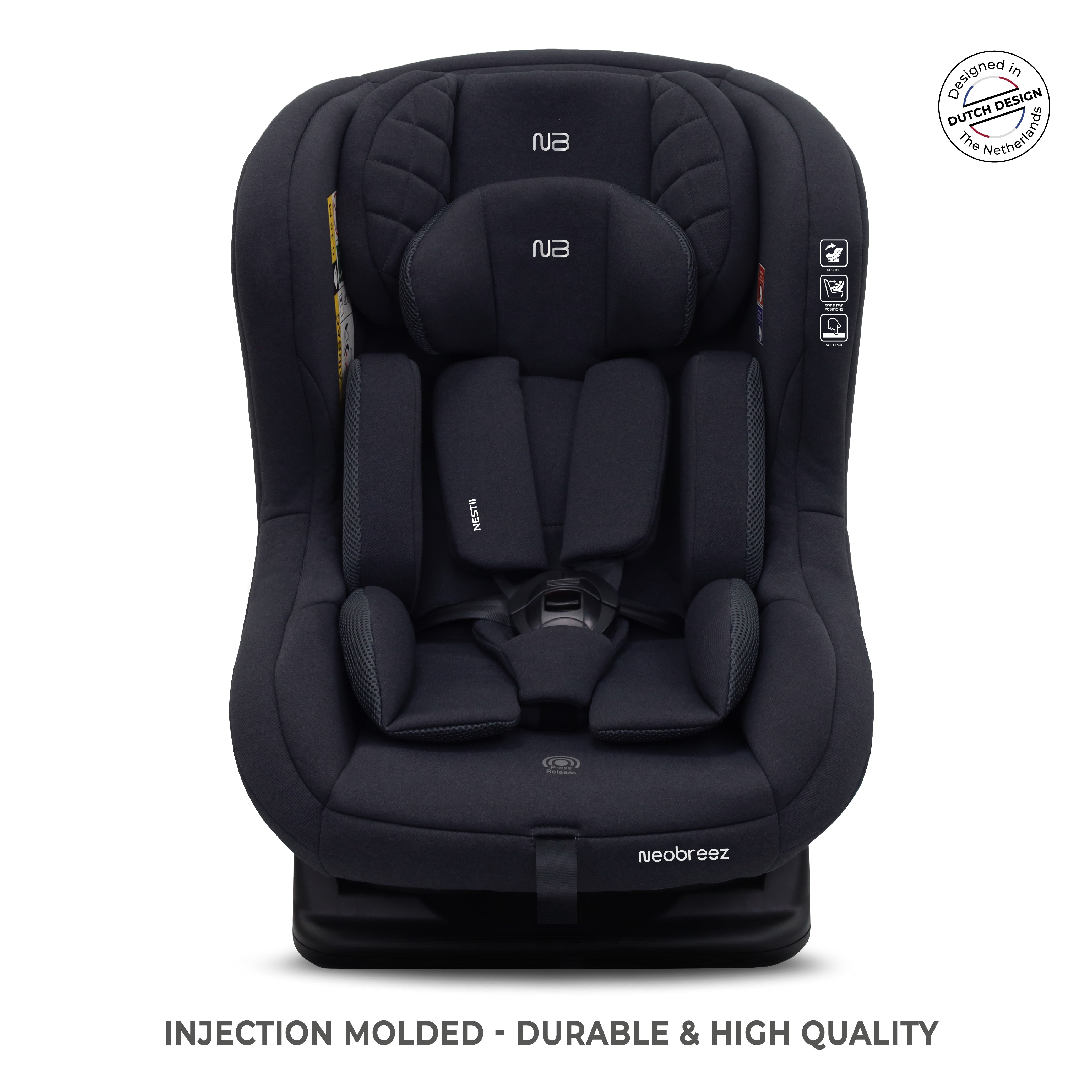 Neobreez Nestii 2 In 1 Convertible Baby Infant Car Seat Black