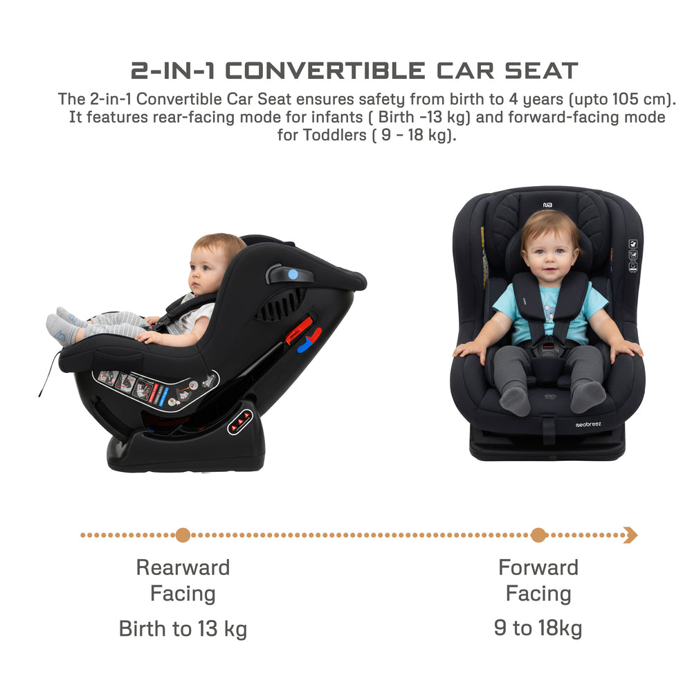 Neobreez Nestii 2 In 1 Convertible Baby Infant Car Seat Black Neobreez Yallatoys