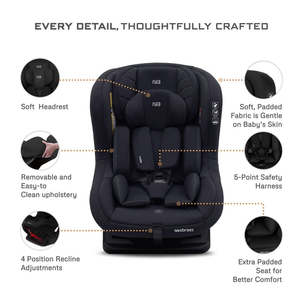 Neobreez Nestii 2 In 1 Convertible Baby Infant Car Seat Black Neobreez Yallatoys