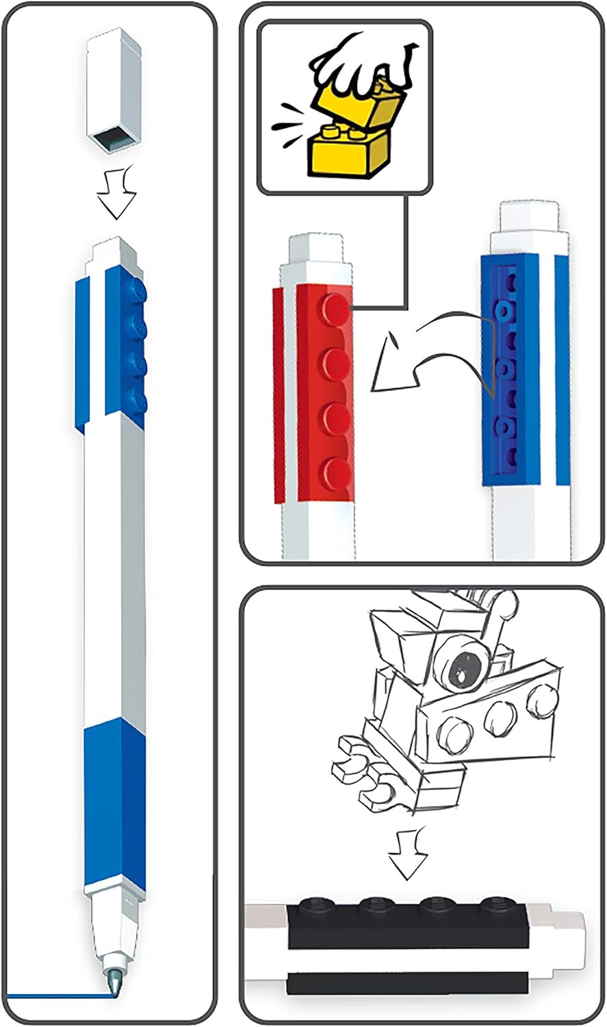 Lego IQ Gel Pens 3 Pack Detail