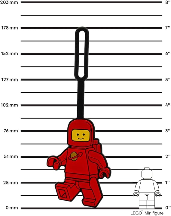 Lego IQ Minifigures Bag Tag Spaceman Red Size