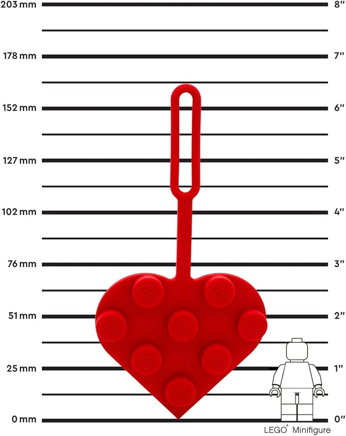 Lego IQ Bag Tag 3x3 Heart Red Size