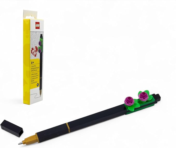 Lego IQ Gel Pen with Pen Topper Botanicals Purple