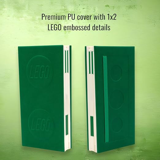 Lego IQ Locking Notebook with Gel Pen 1x2 Green Front