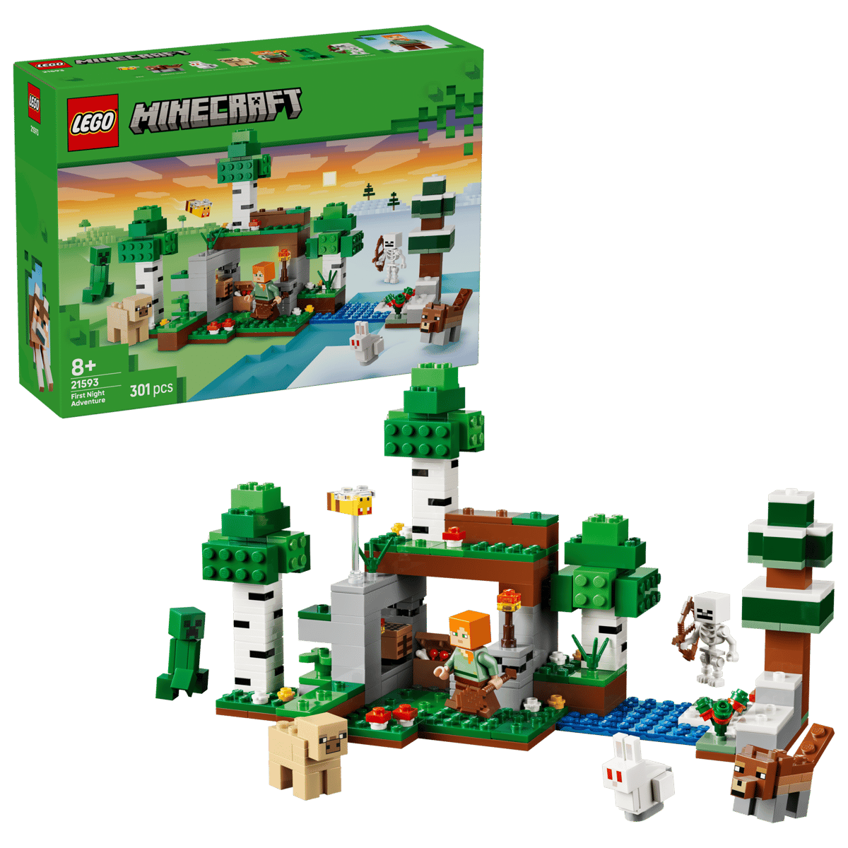 Lego Minecraft 21593 First Night Adventure 301Pcs