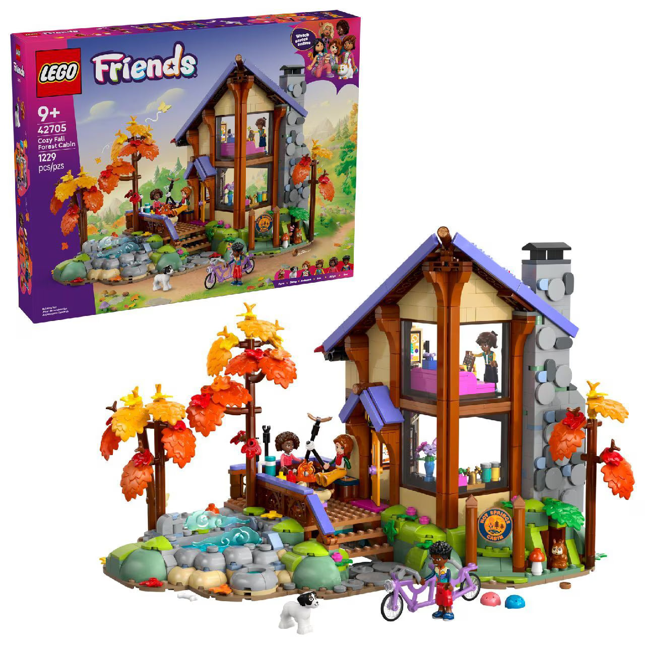 Lego Friends 42705 Cozy Fall Forest Cabin 1229Pcs