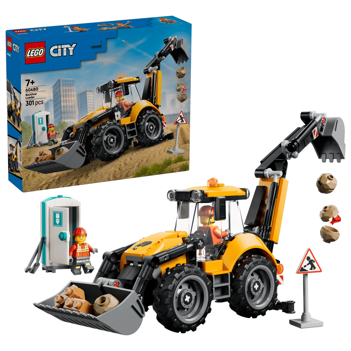 Lego 60480 City Yellow Backhoe Loader 301Pcs