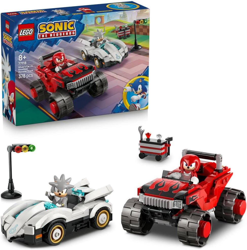 Lego Sonic 77118 Silvers Car vs Knuckles Monster Truck 378Pcs