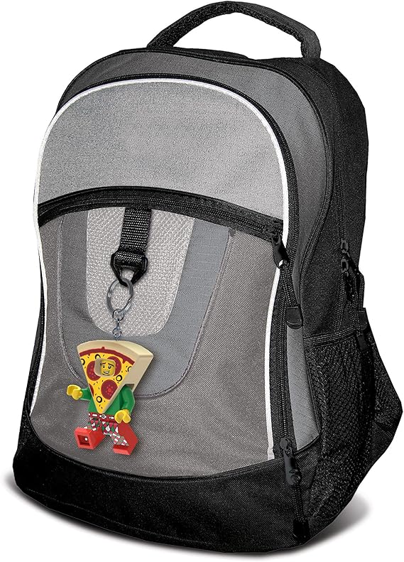 Lego IQ Minifigures Keychain Light Pizza Guy Bag Tag