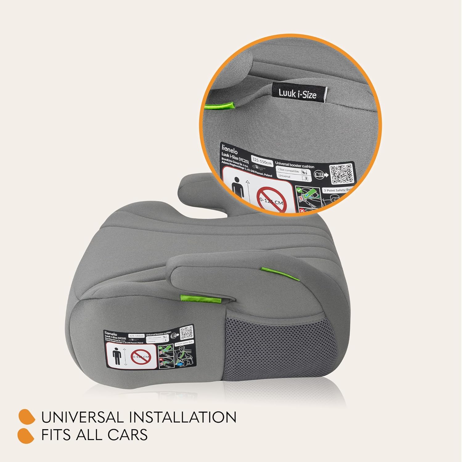 Lionelo Booster Car Seat Luuk I-Size for Kids 22-36kg Lionelo Yallatoys