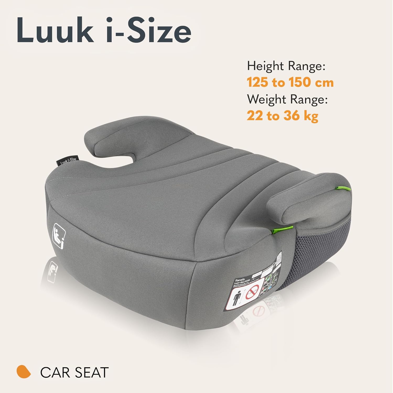 Lionelo Booster Car Seat Luuk I-Size for Kids 22-36kg Lionelo Yallatoys