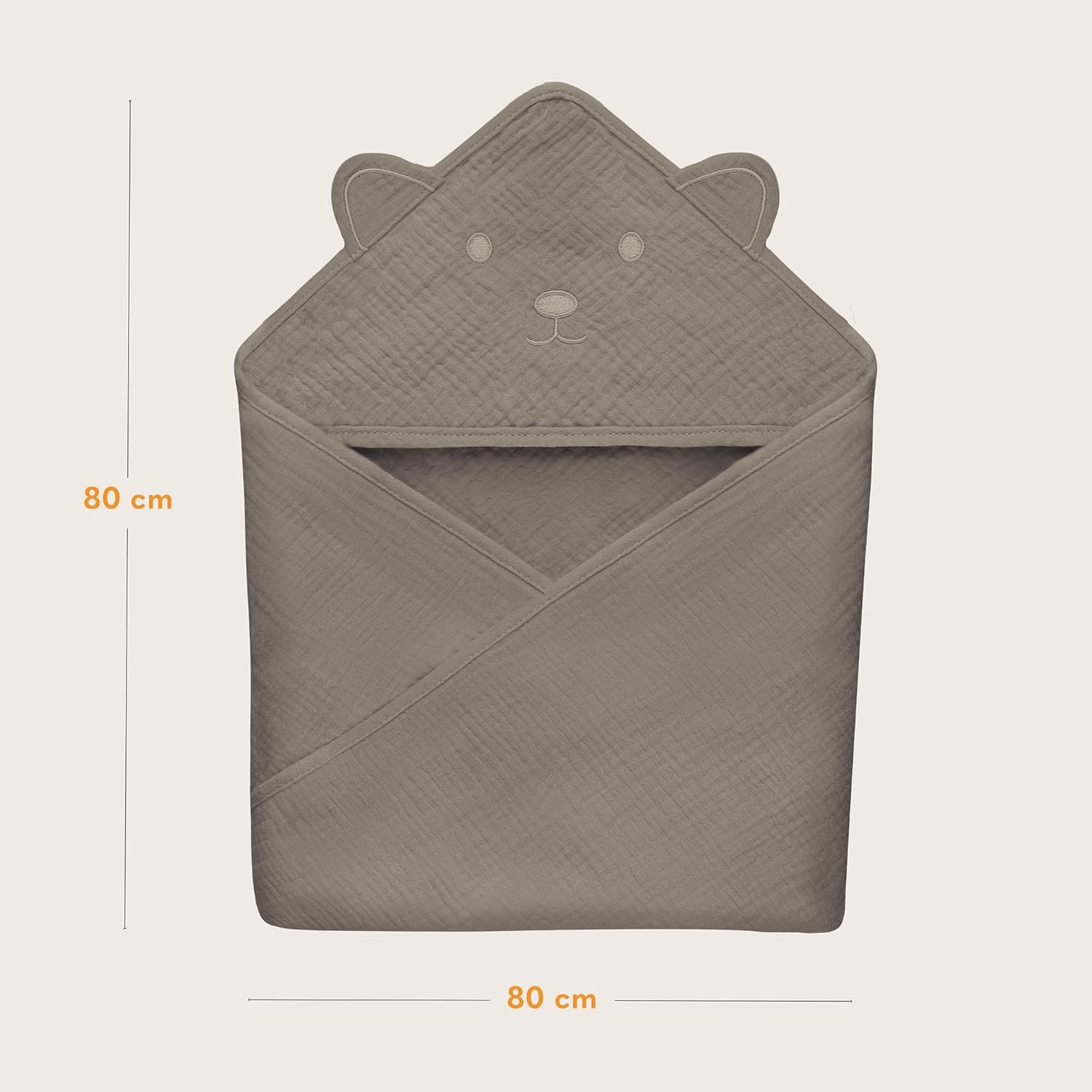 Lionelo Muslin Hooded Towel Beige Cappuccino Lionelo Yallatoys