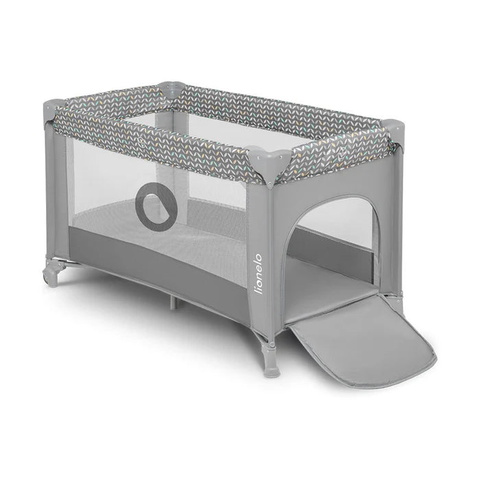 Lionelo Stefi Grey Concrete Multicolor 2-in-1 Travel Cot & Playpen Lionelo Yallatoys