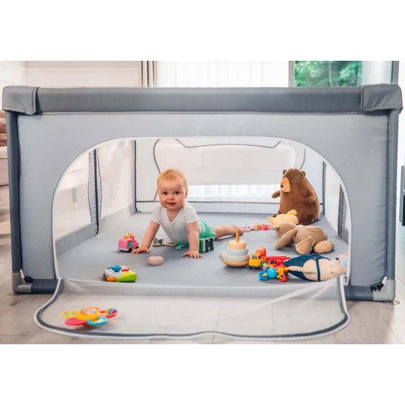 Lionelo Willow Grey Concrete Playpen Lionelo Yallatoys
