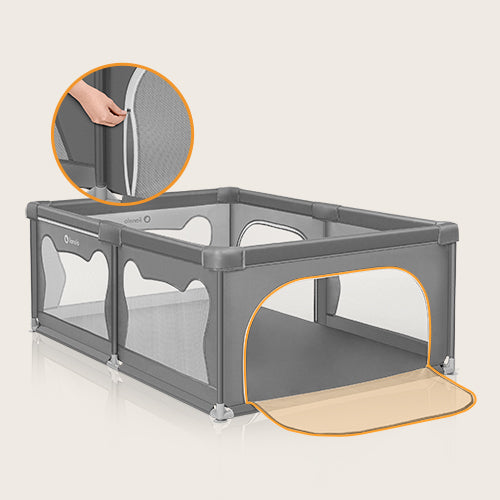 Lionelo Willow Grey Concrete Playpen Lionelo Yallatoys