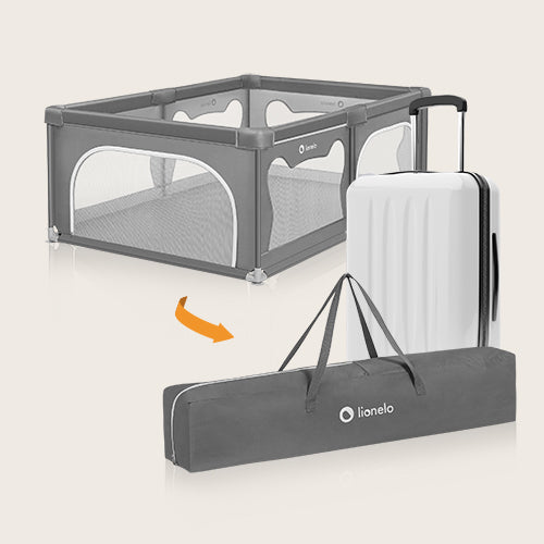 Lionelo Willow Grey Concrete Playpen Lionelo Yallatoys