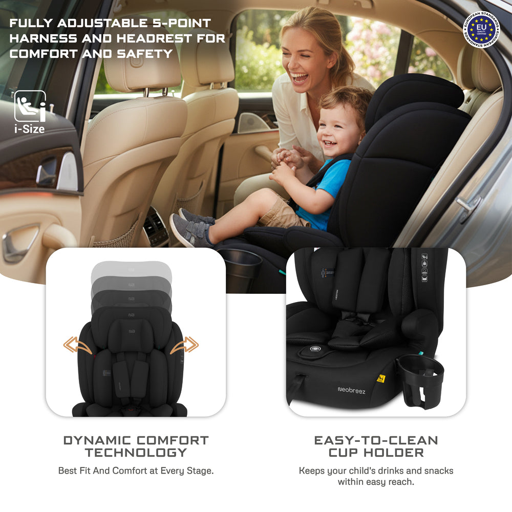 Neobreez i Bostoni 3 In 1 Toddler i Size Car Seat Black Neobreez Yallatoys